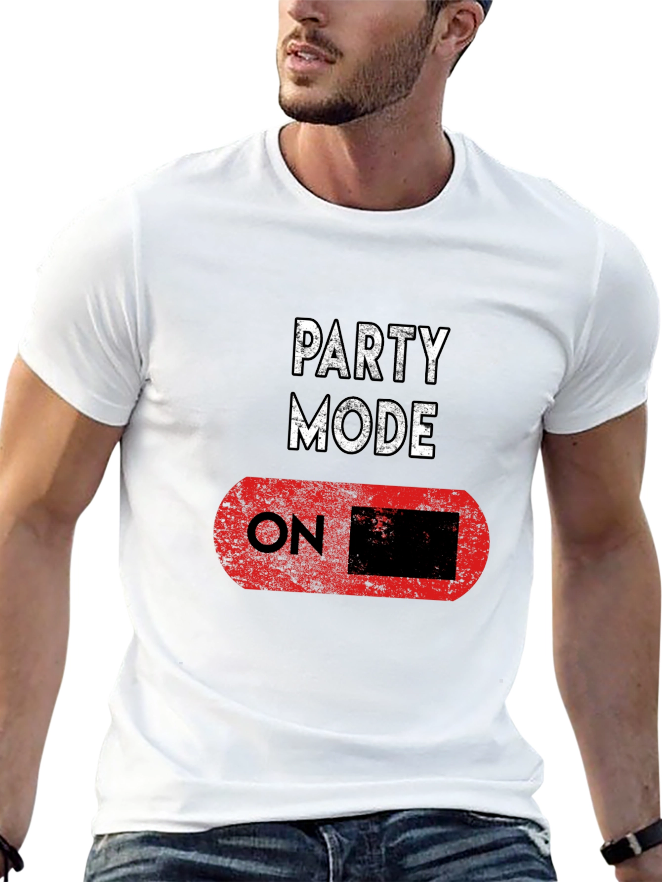 Party Mode ON Black T-Shirt - Fun Graphic Tee