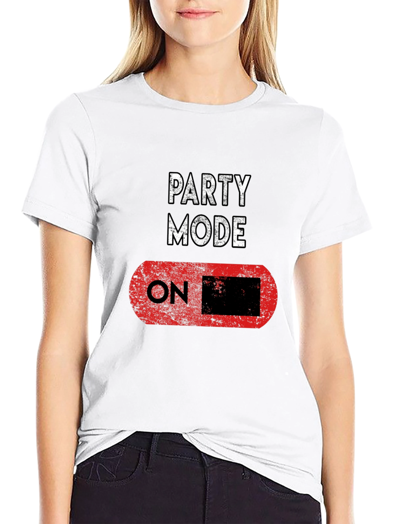 Party Mode ON Black T-Shirt - Fun Graphic Tee