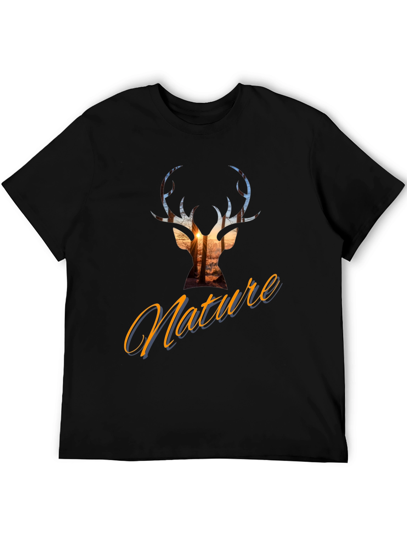 Nature Deer Silhouette Graphic Tee - Stylish Casual Top