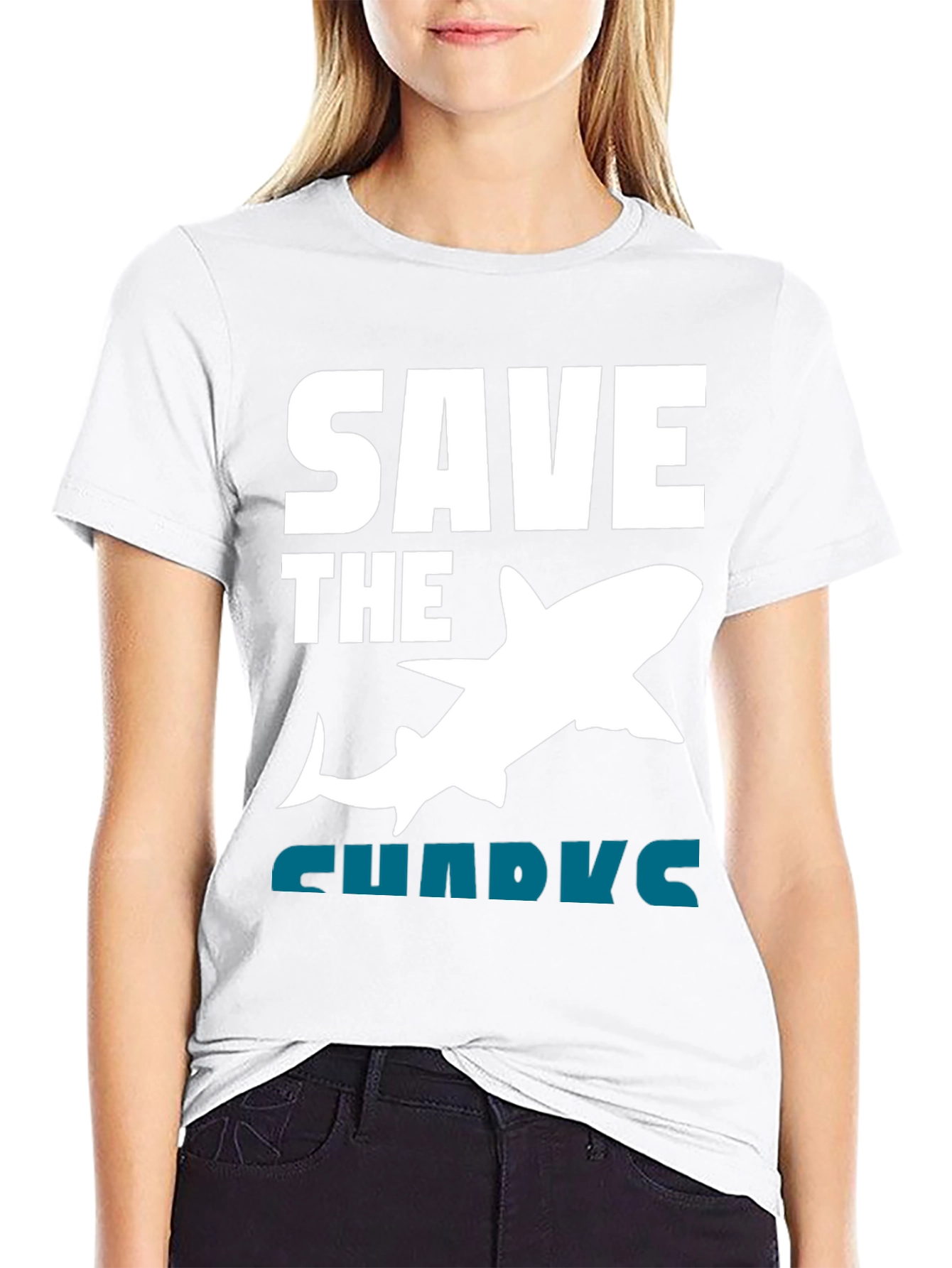 Save the Sharks Graphic Tee - Black