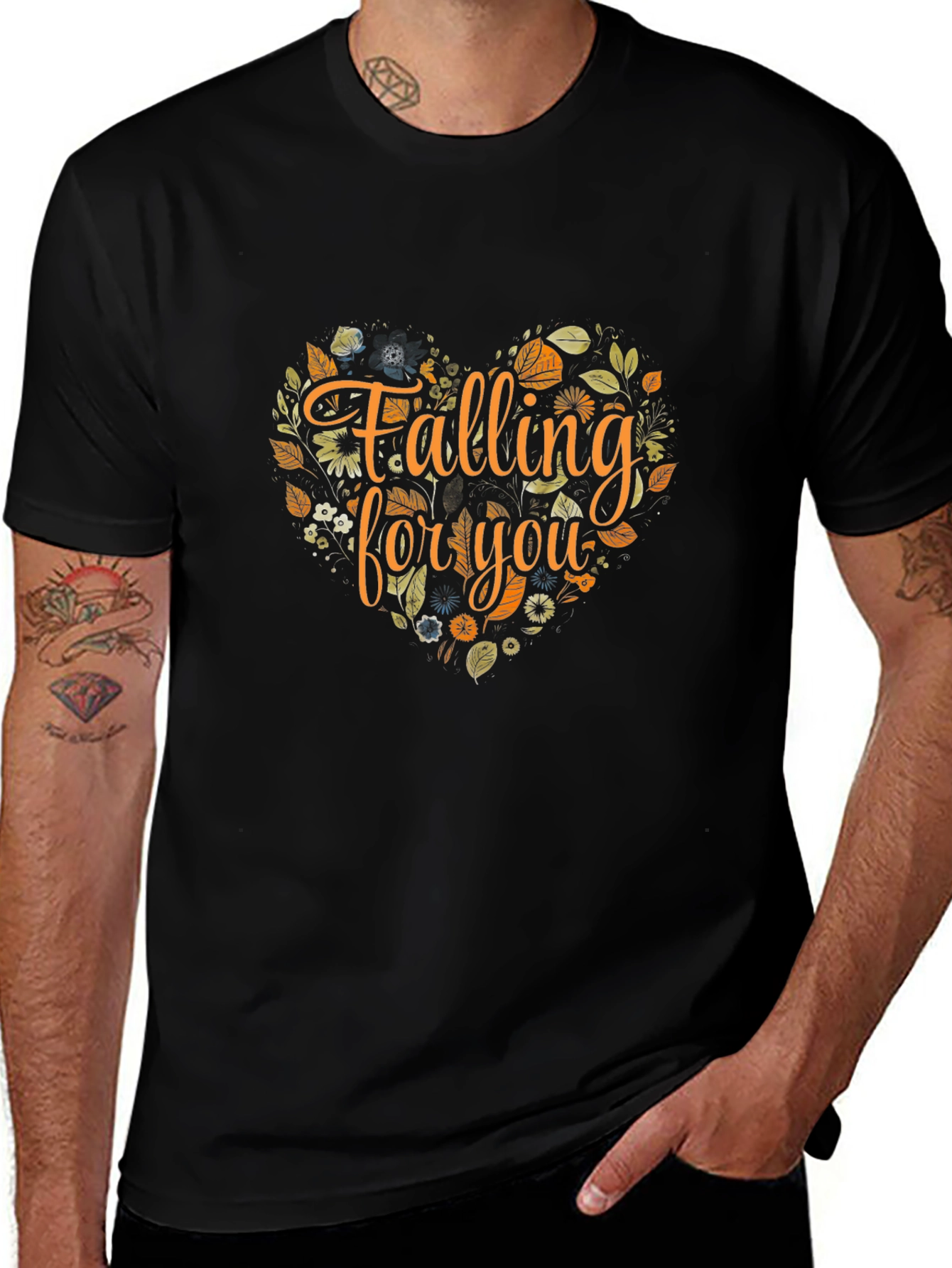 Falling for You Floral Heart Graphic Tee