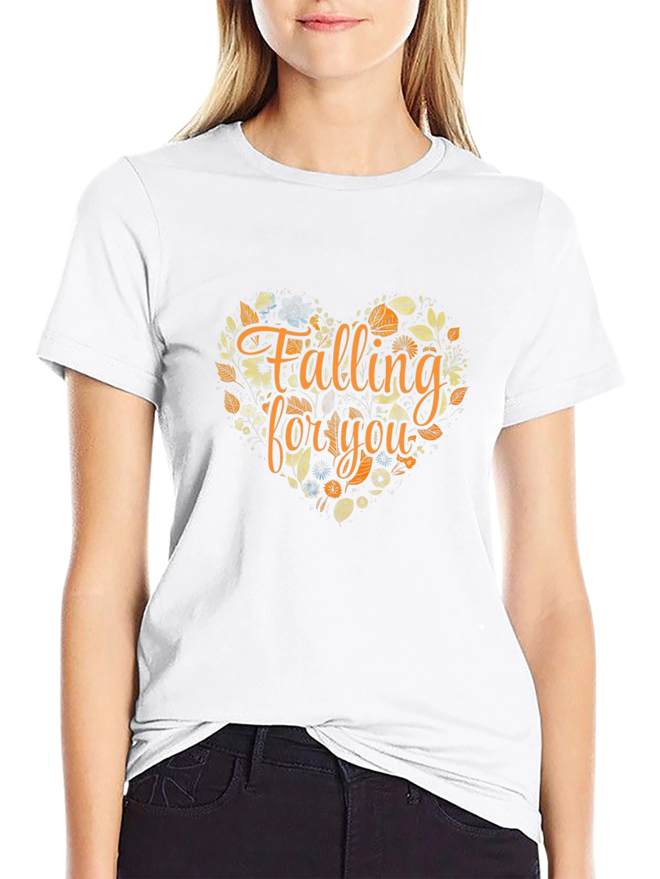 Falling for You Floral Heart Graphic Tee