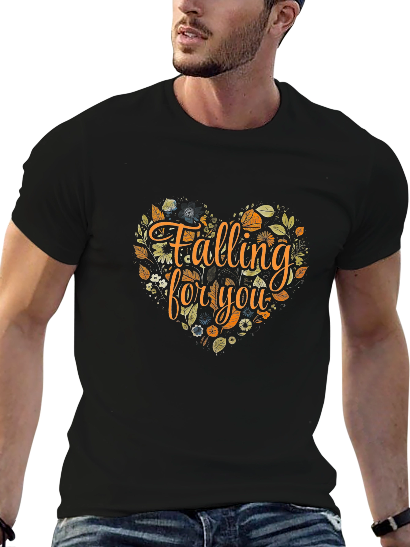 Falling for You Floral Heart Graphic Tee