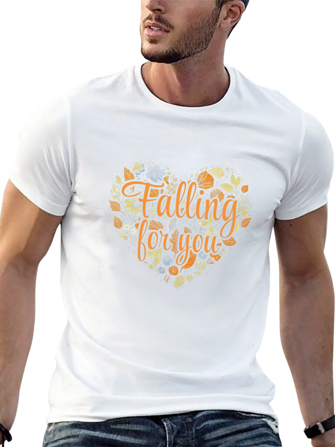 Falling for You Floral Heart Graphic Tee