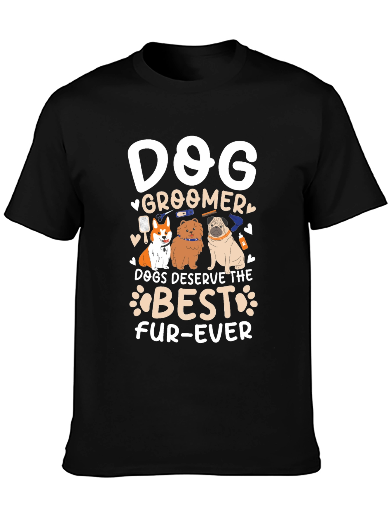 Dog Groomer Fur-Ever Black T-Shirt