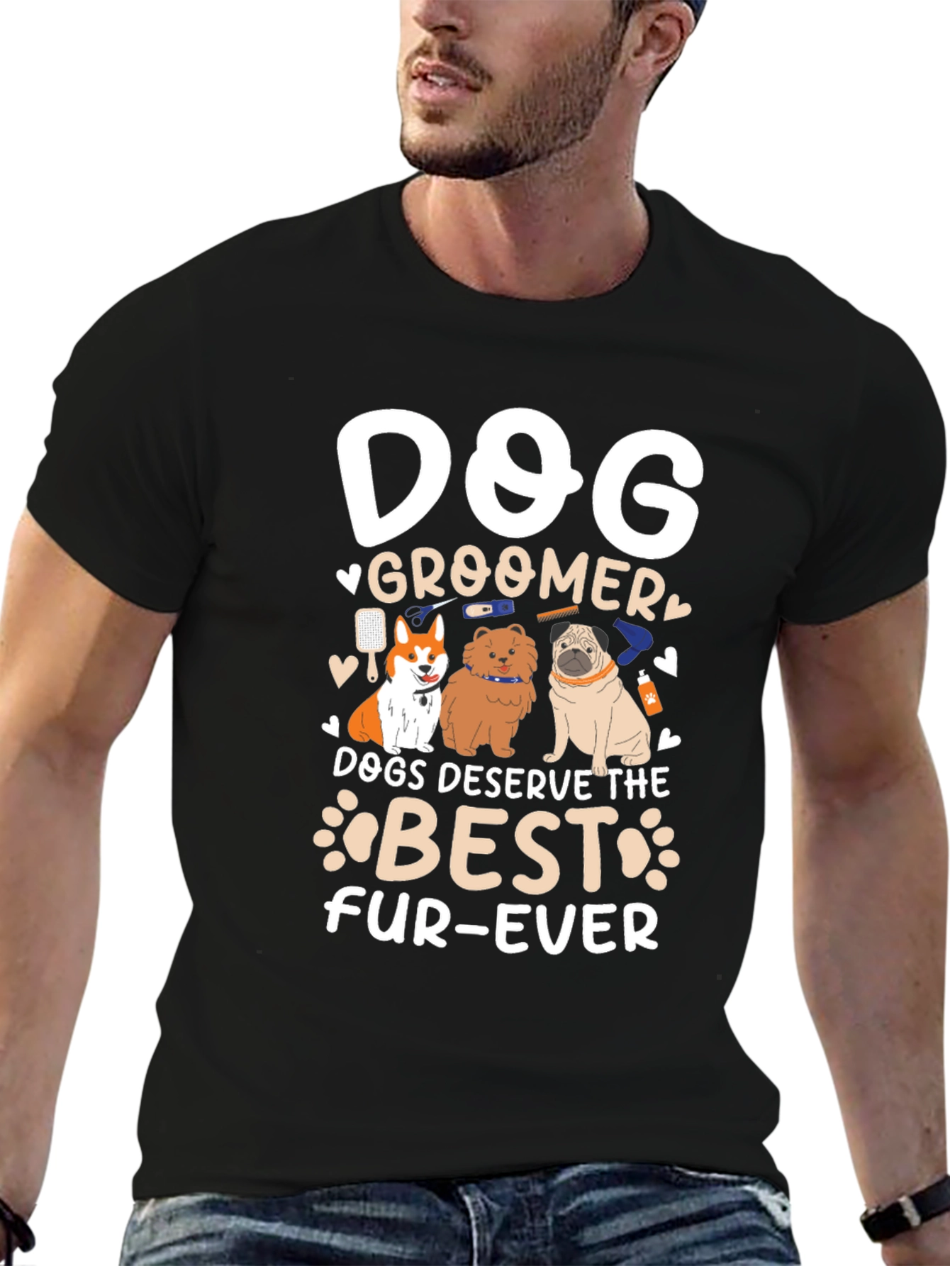 Dog Groomer Fur-Ever Black T-Shirt
