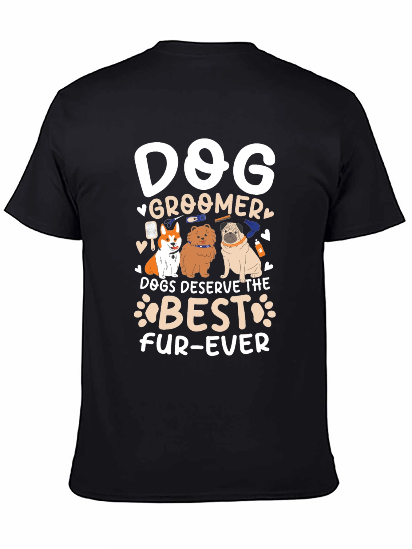 Dog Groomer Fur-Ever Black T-Shirt