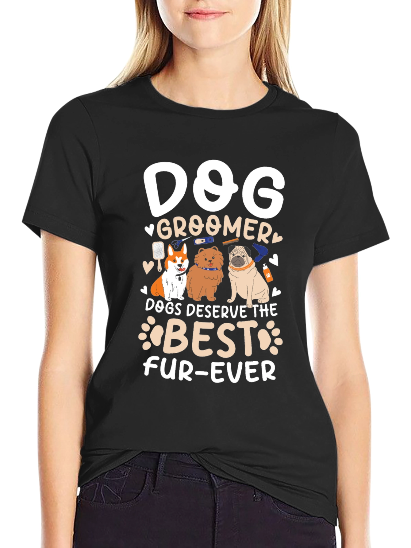 Dog Groomer Fur-Ever Black T-Shirt