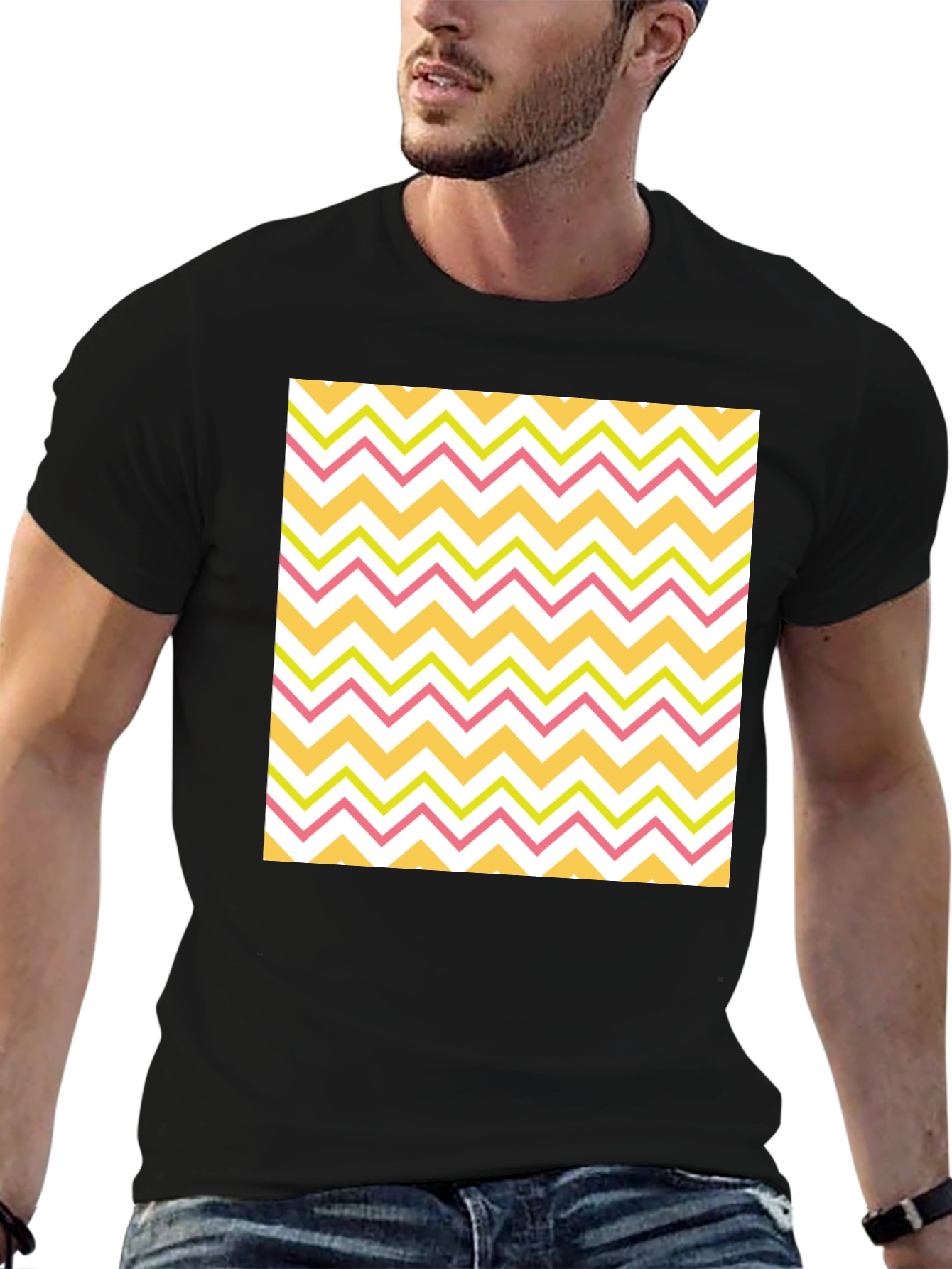 Zigzag Pattern T-Shirt - Casual Style