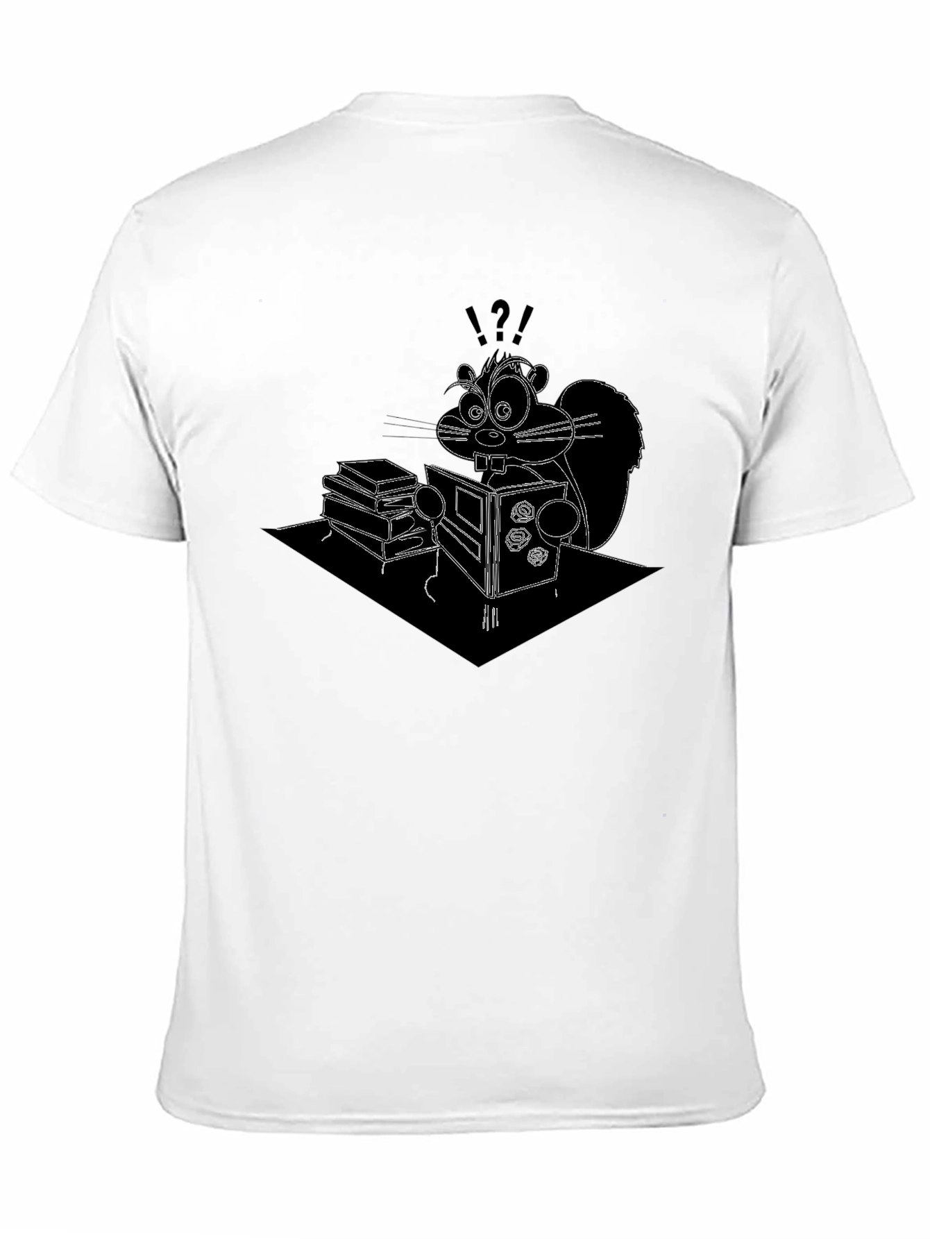 Squirrel Reading Funny Graphic T-Shirt
