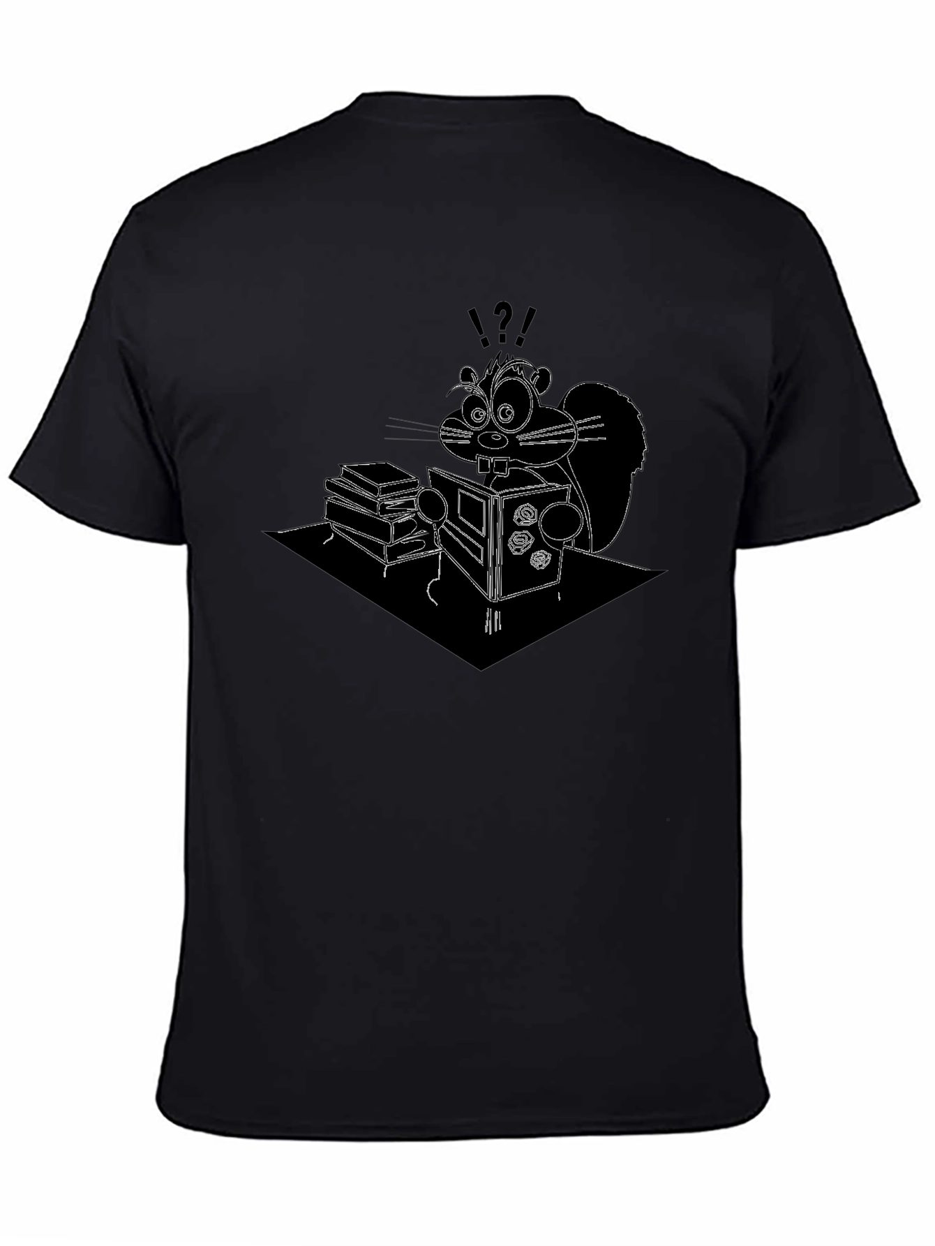 Squirrel Reading Funny Graphic T-Shirt
