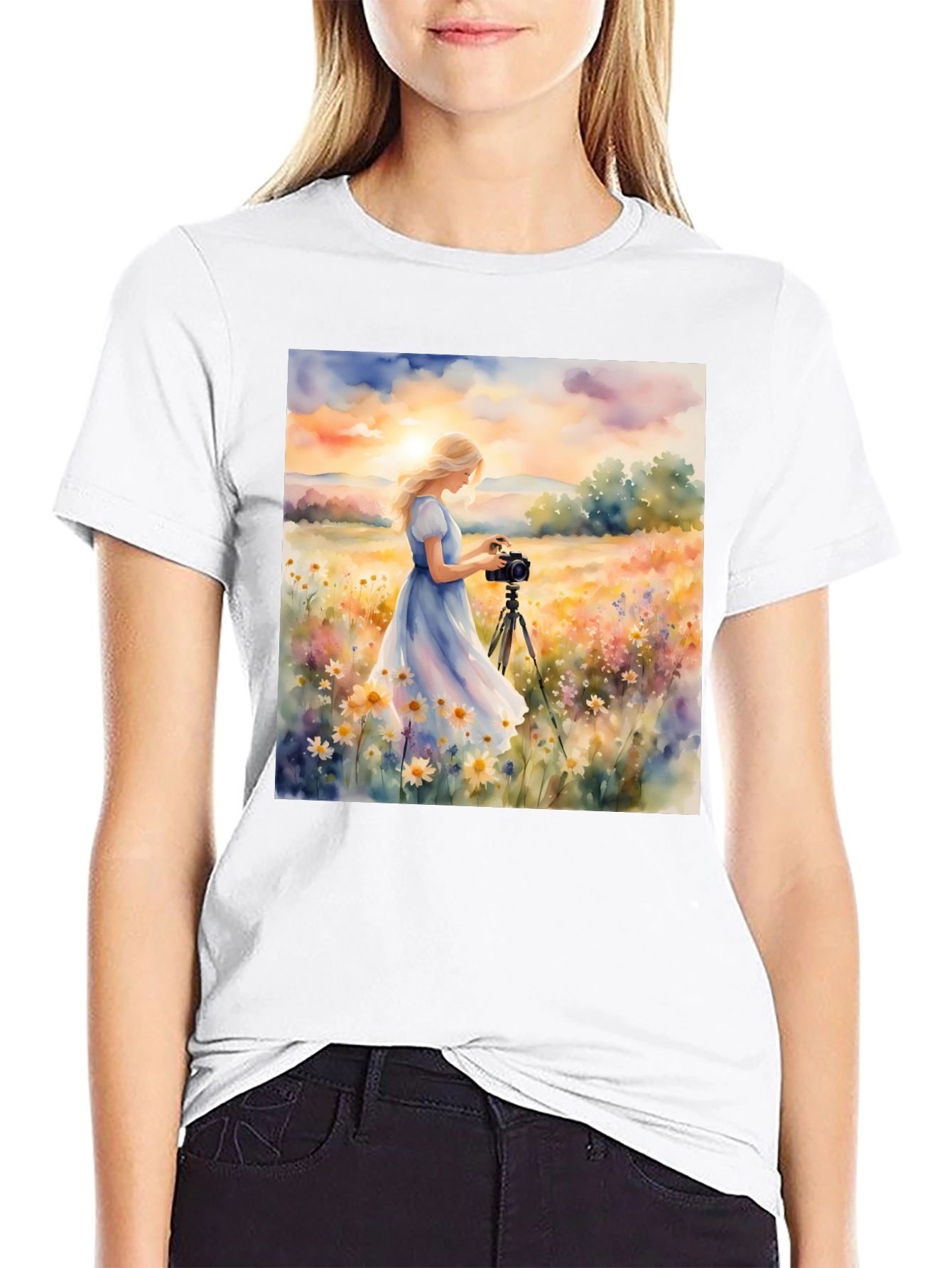 Floral Photographer Graphic T-Shirt