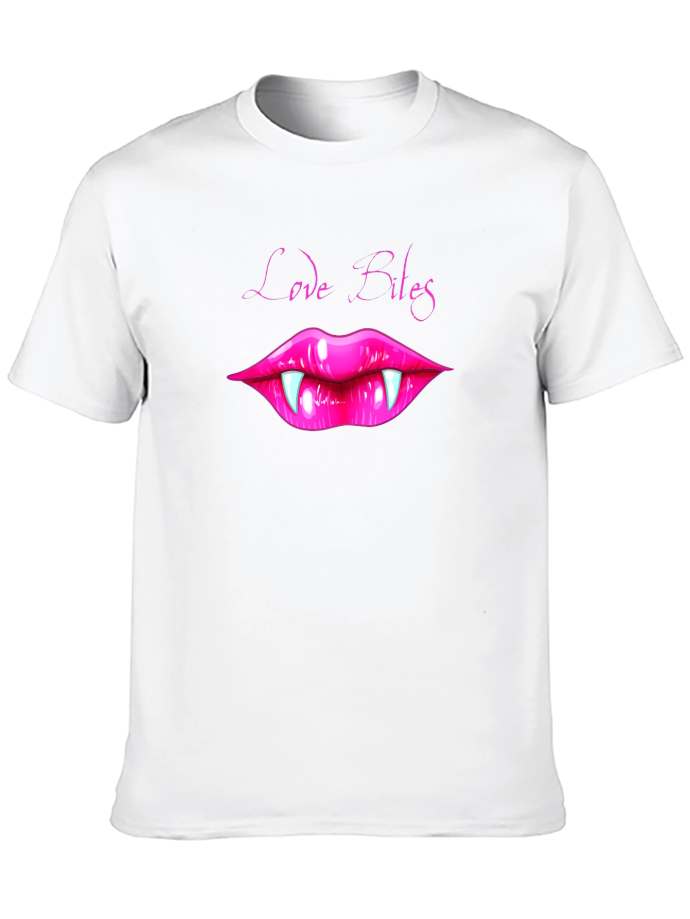 Love Bites Vampire Lips Graphic Tee - Black