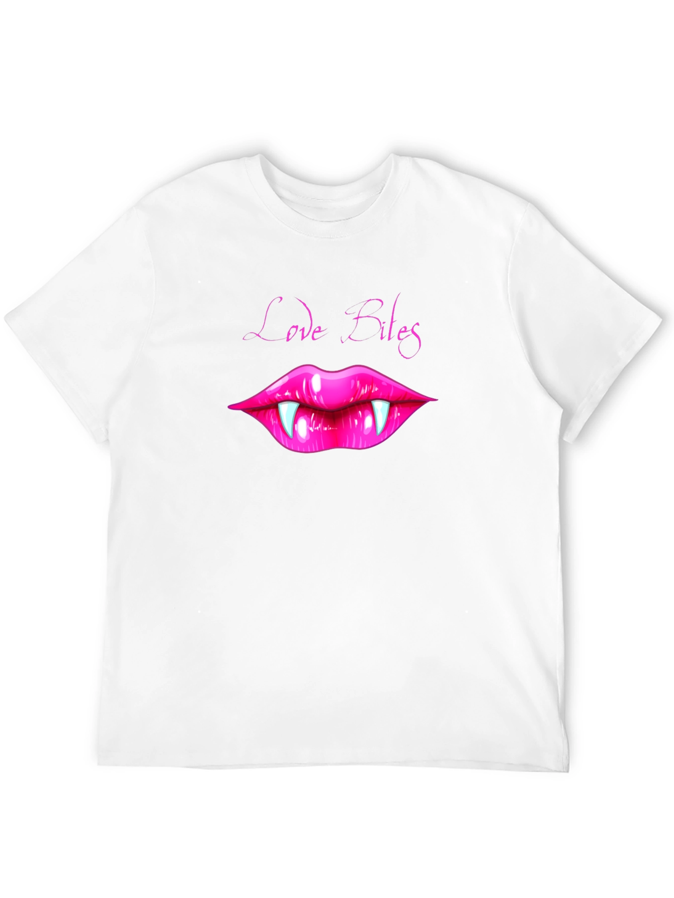 Love Bites Vampire Lips Graphic Tee - Black