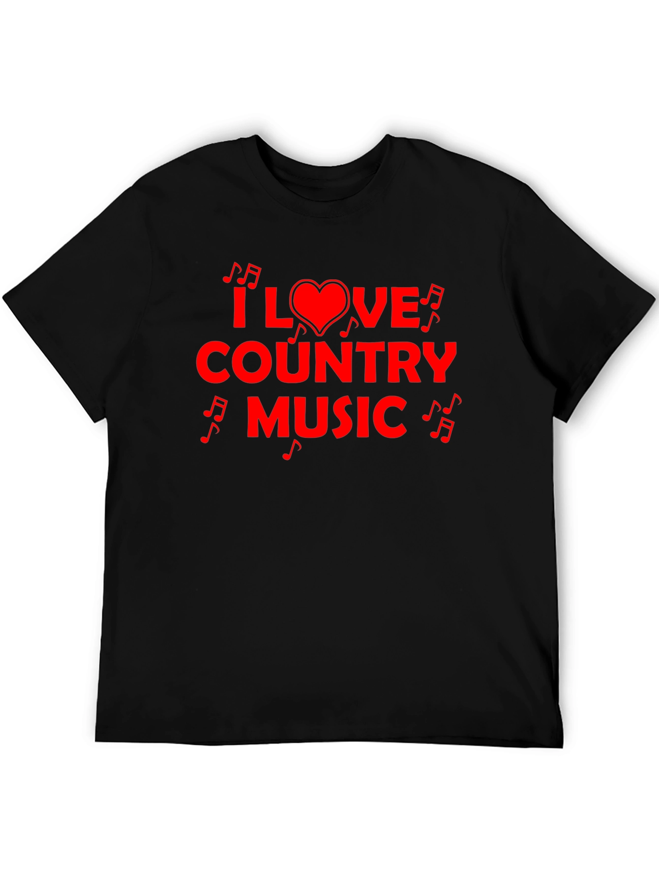I Love Country Music Graphic Tee - Black