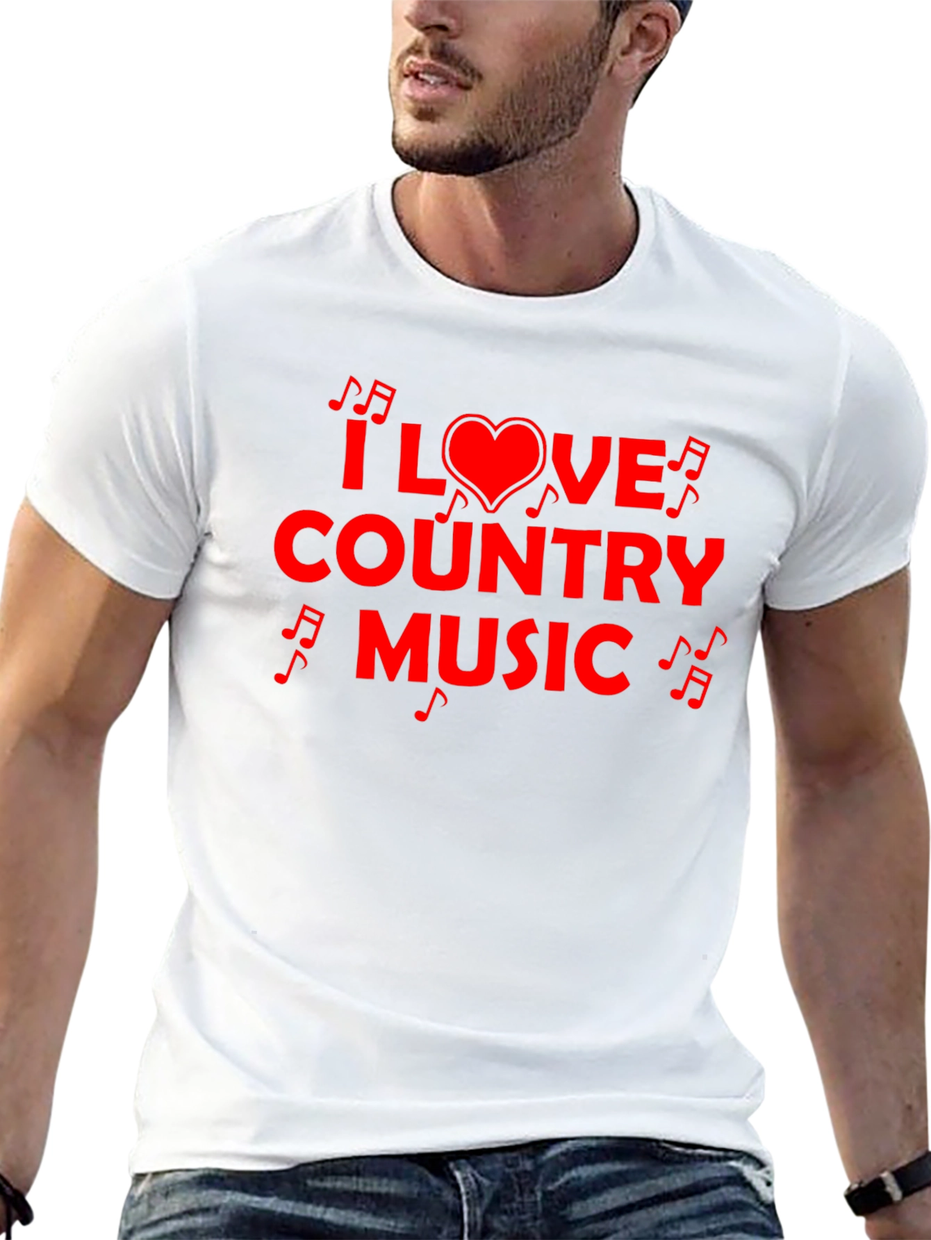 I Love Country Music Graphic Tee - Black