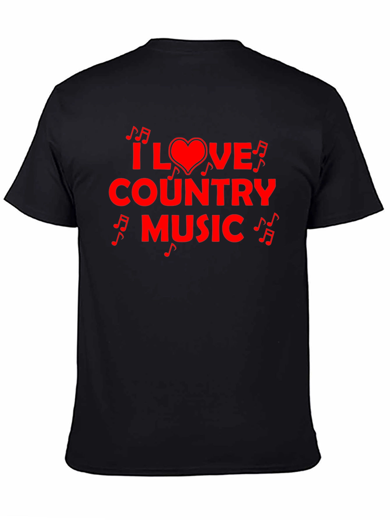 I Love Country Music Graphic Tee - Black