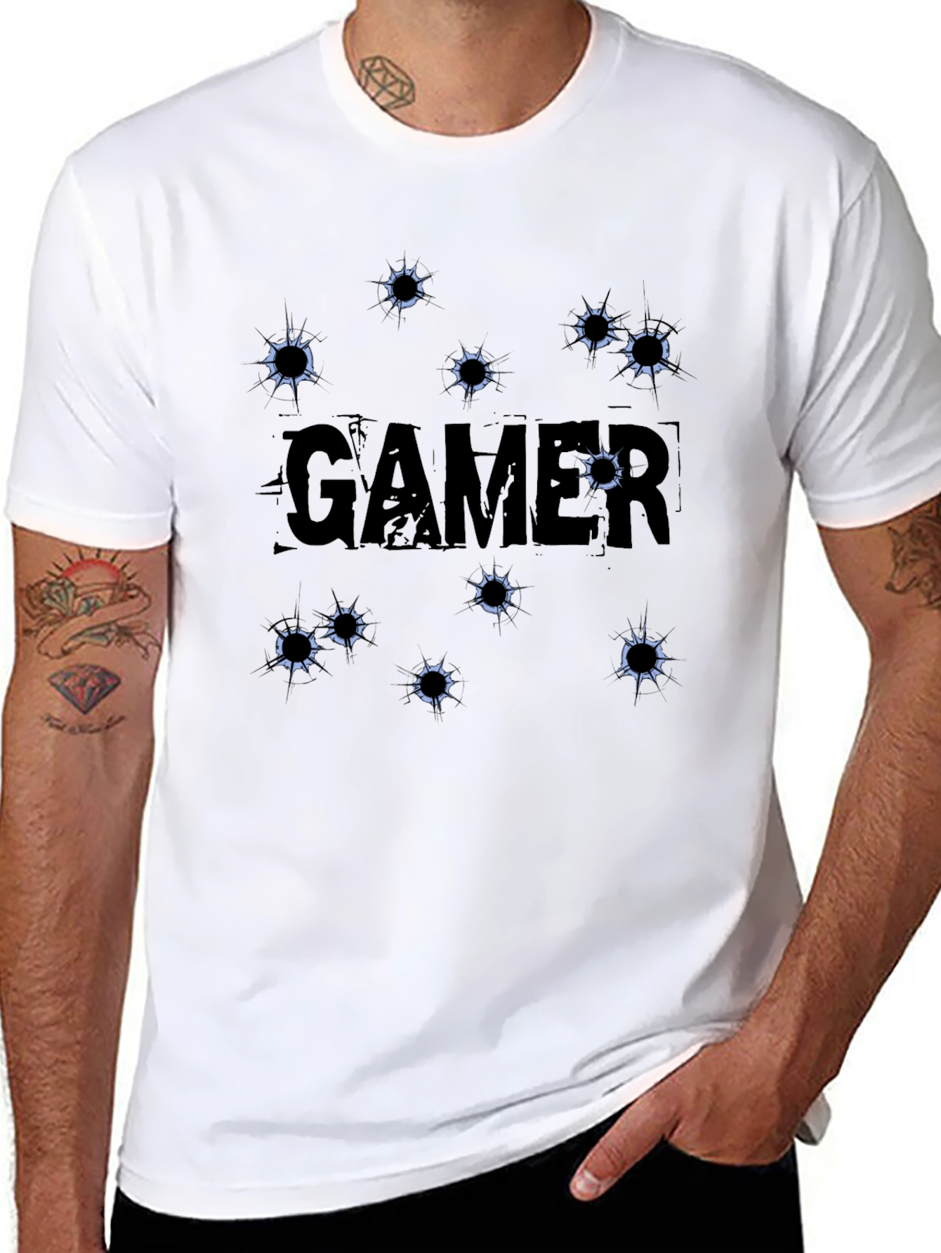 Gamer Bullet Hole T-Shirt