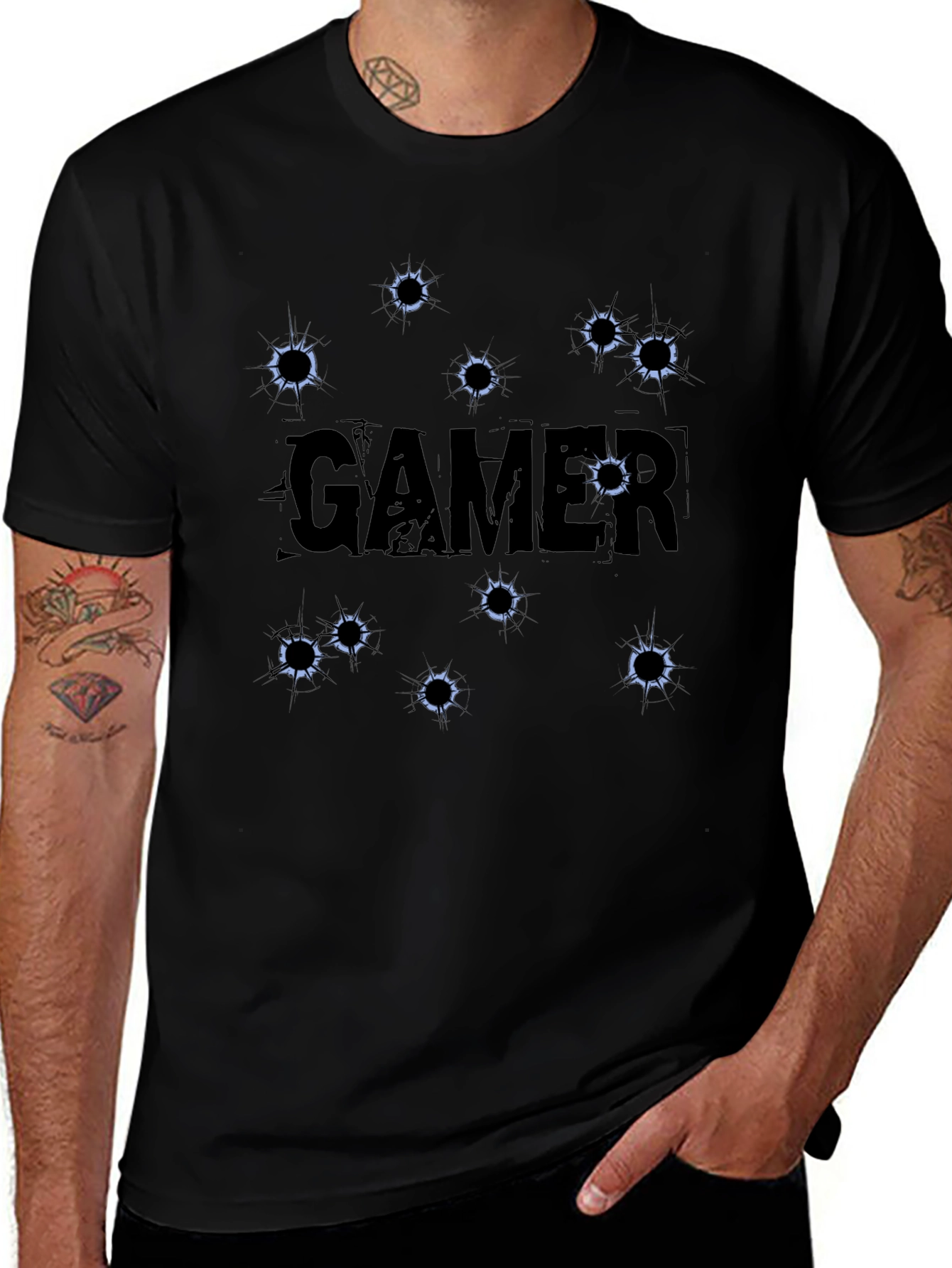 Gamer Bullet Hole T-Shirt