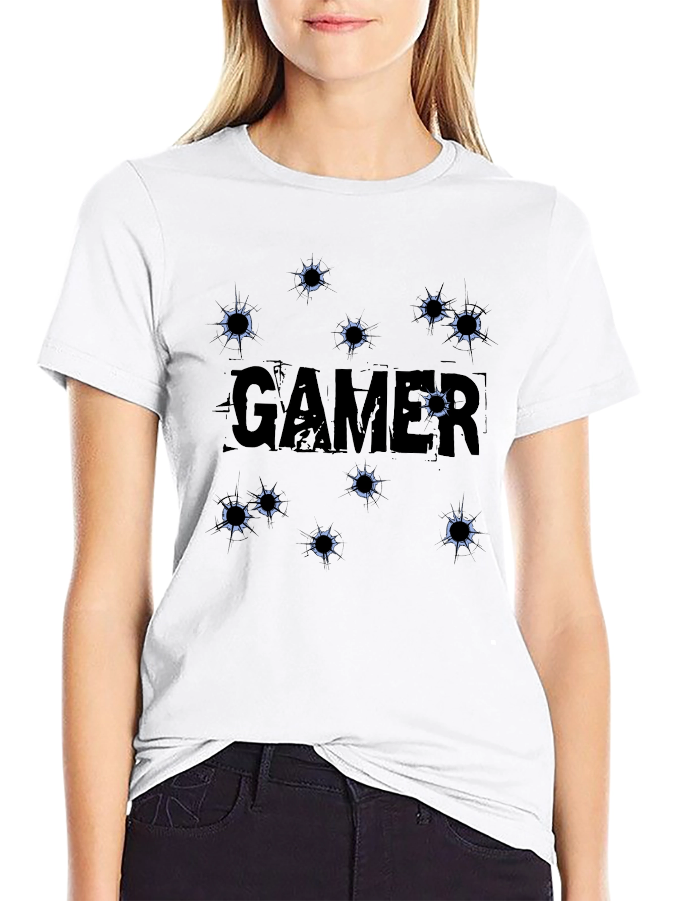 Gamer Bullet Hole T-Shirt