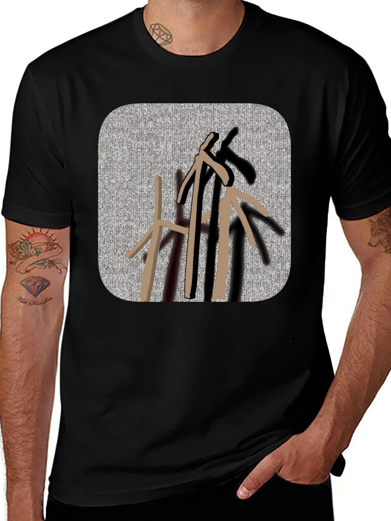 Abstract Arrows Black T-Shirt