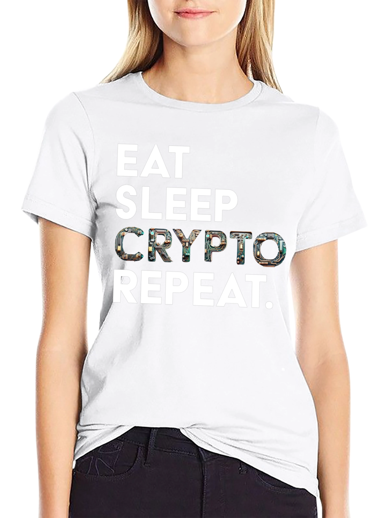 Eat Sleep Crypto Repeat Black T-Shirt