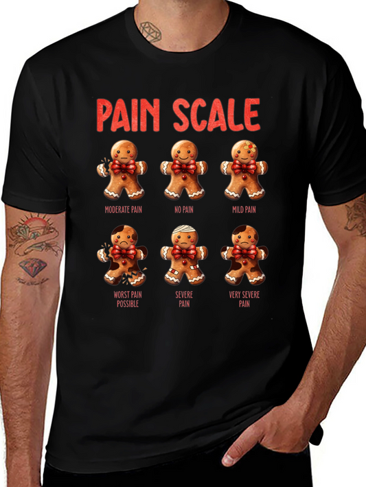 Gingerbread Pain Scale Black T-Shirt
