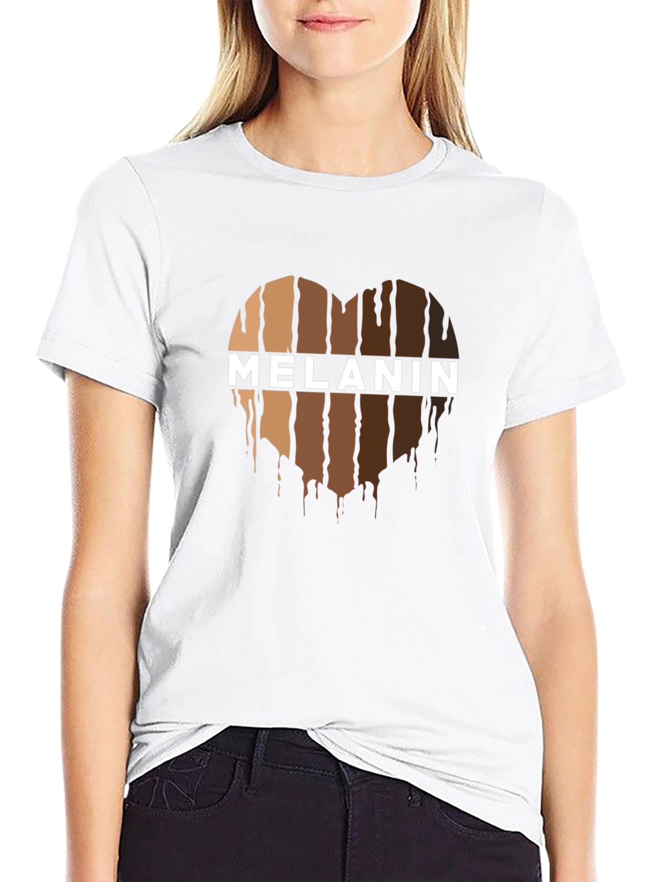 Melanin Heart Graphic Black Tee