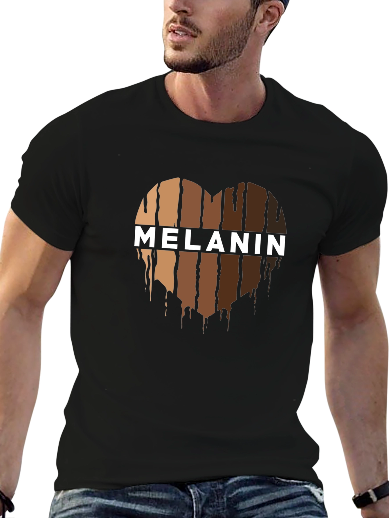 Melanin Heart Graphic Black Tee
