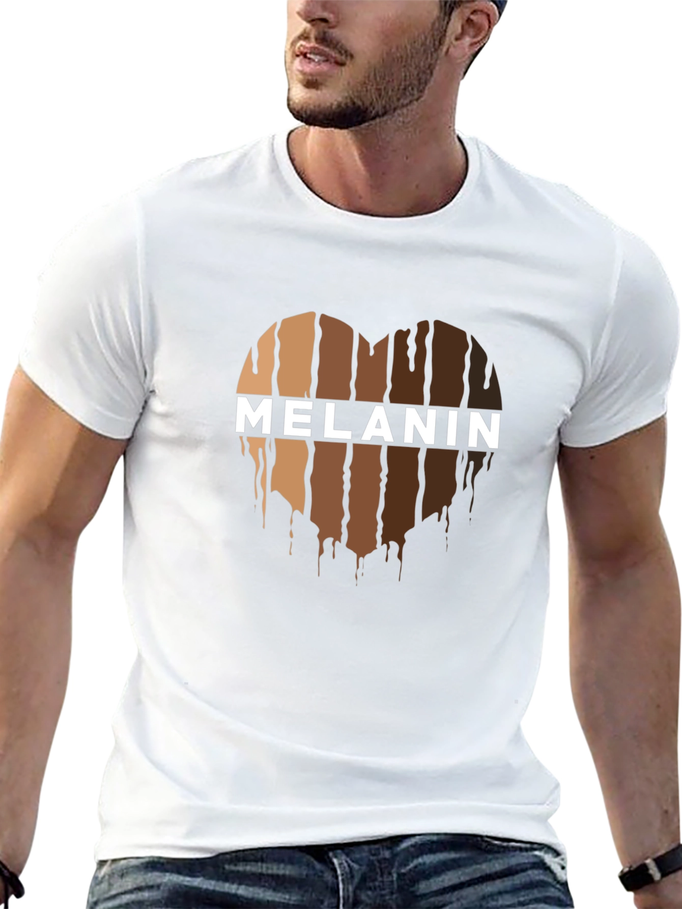 Melanin Heart Graphic Black Tee