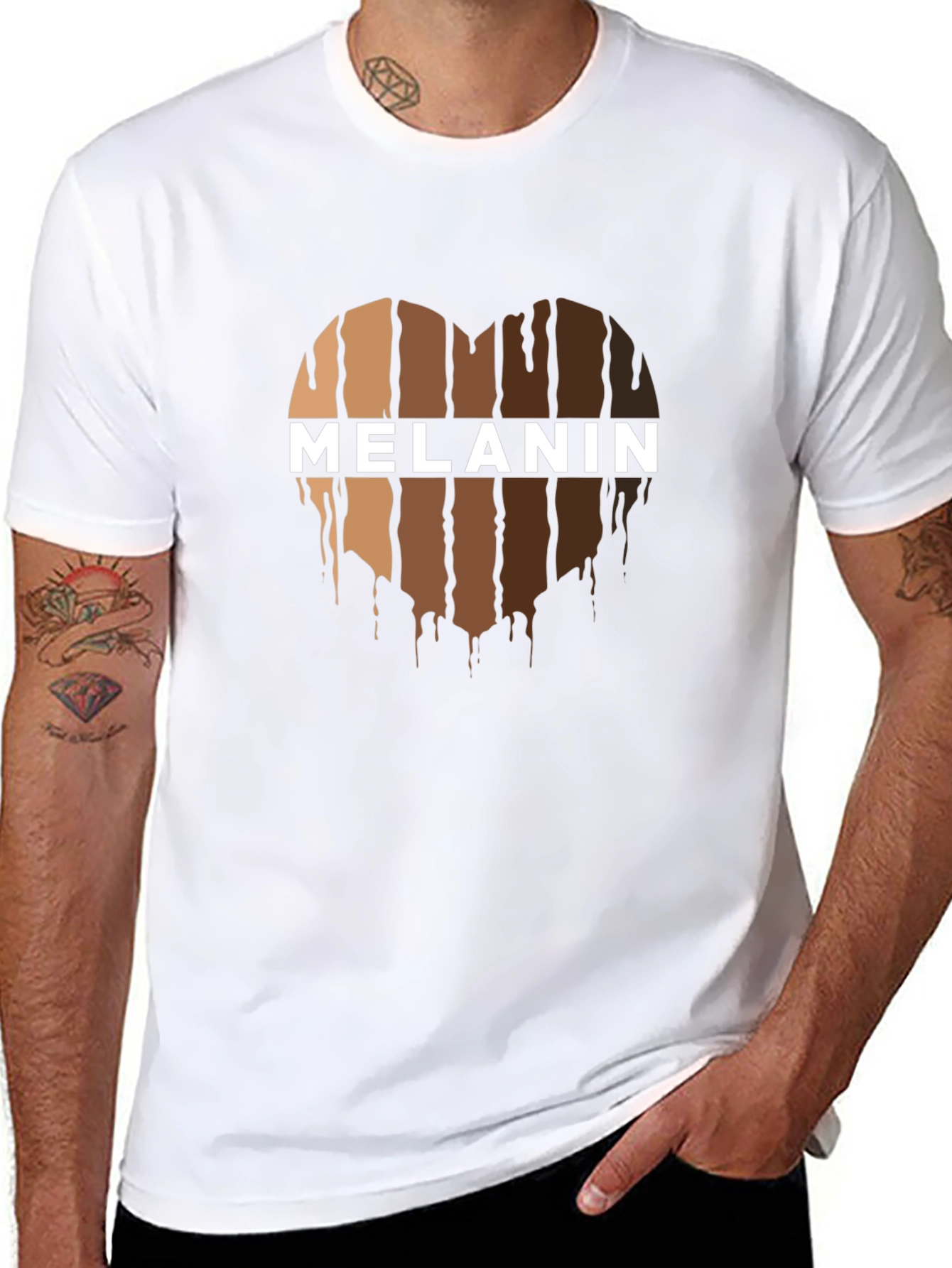 Melanin Heart Graphic Black Tee