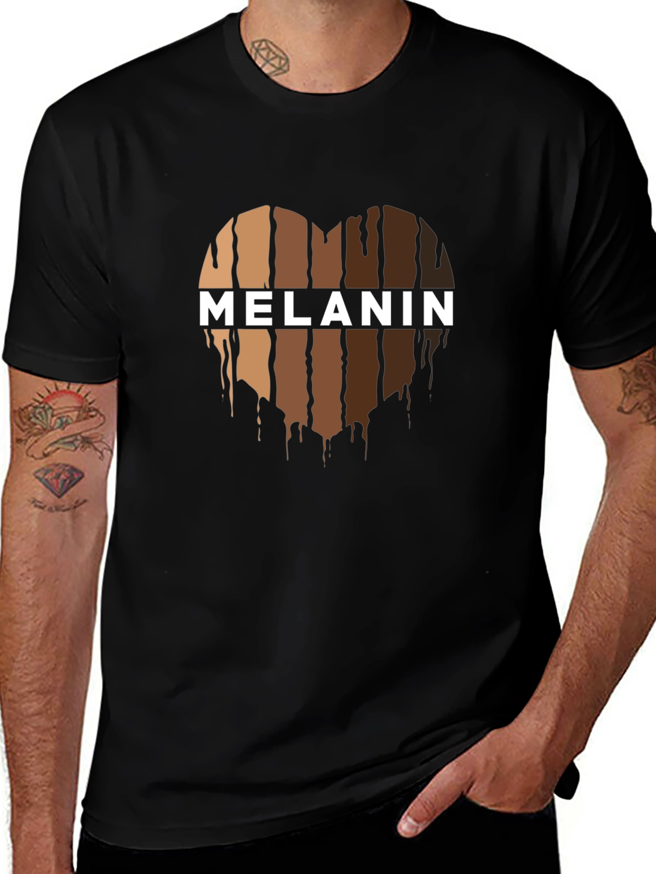 Melanin Heart Graphic Black Tee