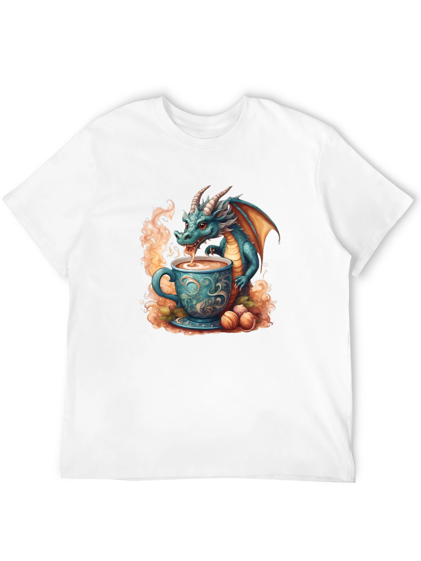 Dragon Drinking Tea Graphic T-Shirt