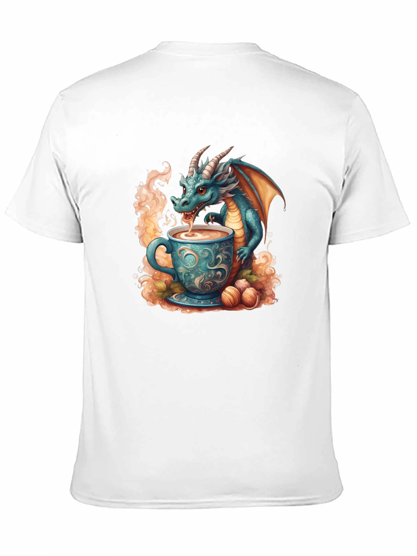 Dragon Drinking Tea Graphic T-Shirt