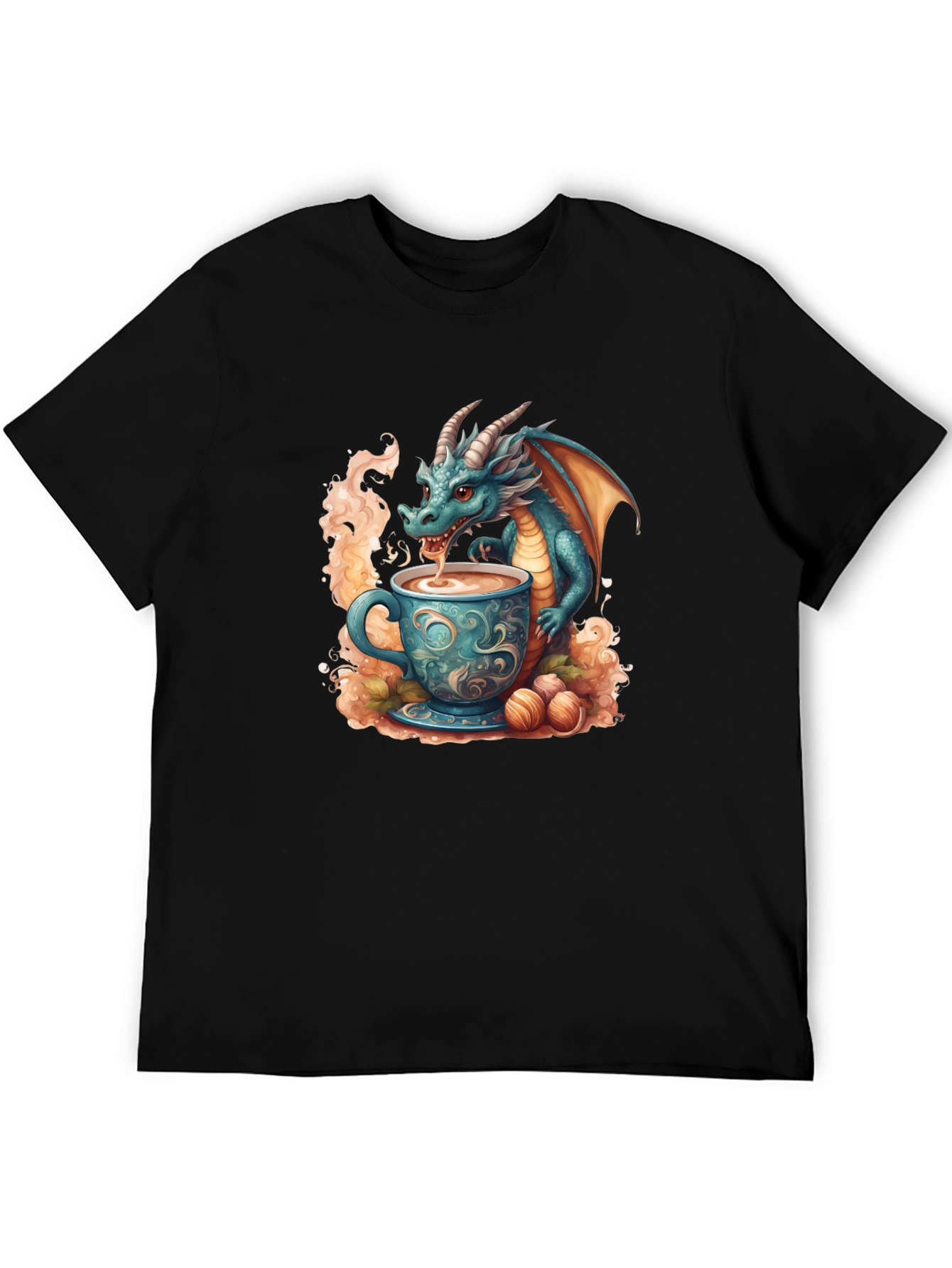 Dragon Drinking Tea Graphic T-Shirt