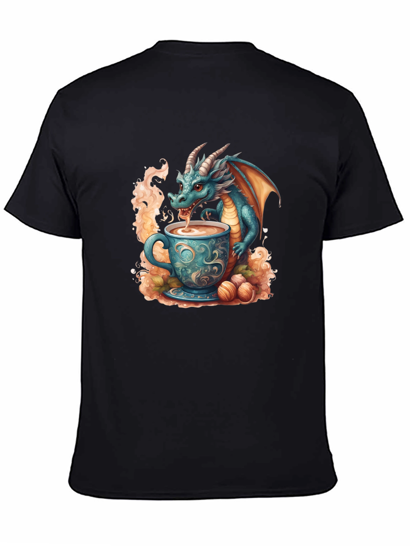 Dragon Drinking Tea Graphic T-Shirt