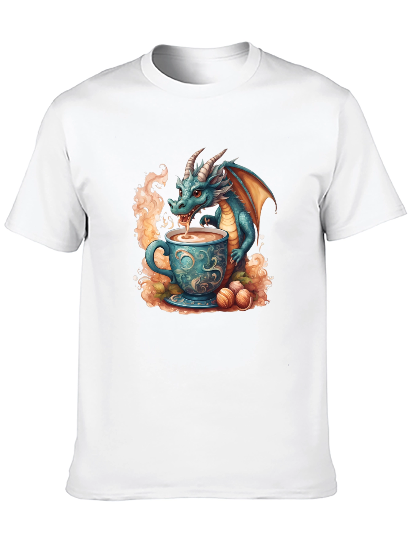 Dragon Drinking Tea Graphic T-Shirt