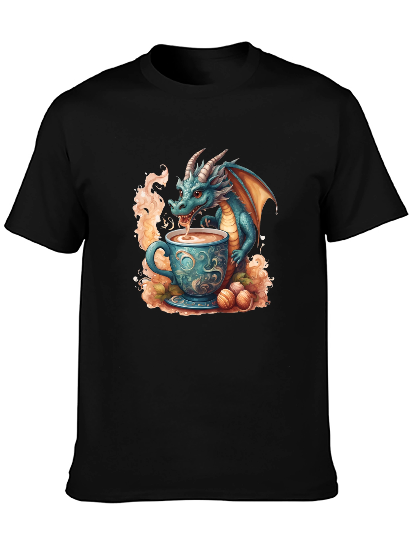 Dragon Drinking Tea Graphic T-Shirt