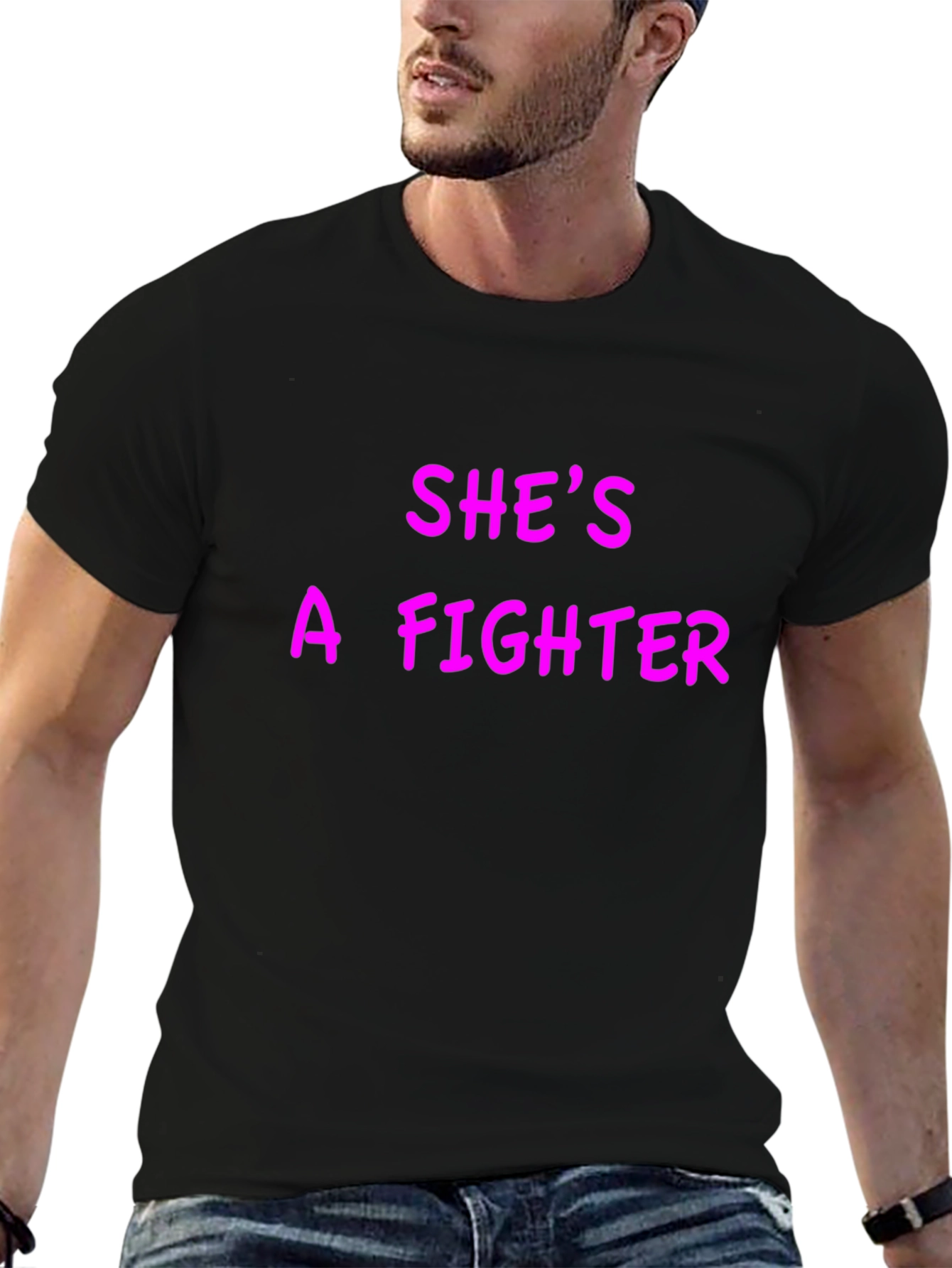 Shes A Fighter Graphic Tee - Black