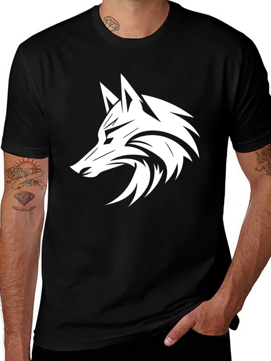 Black Wolf Graphic Tee - Mens Short Sleeve T-Shirt