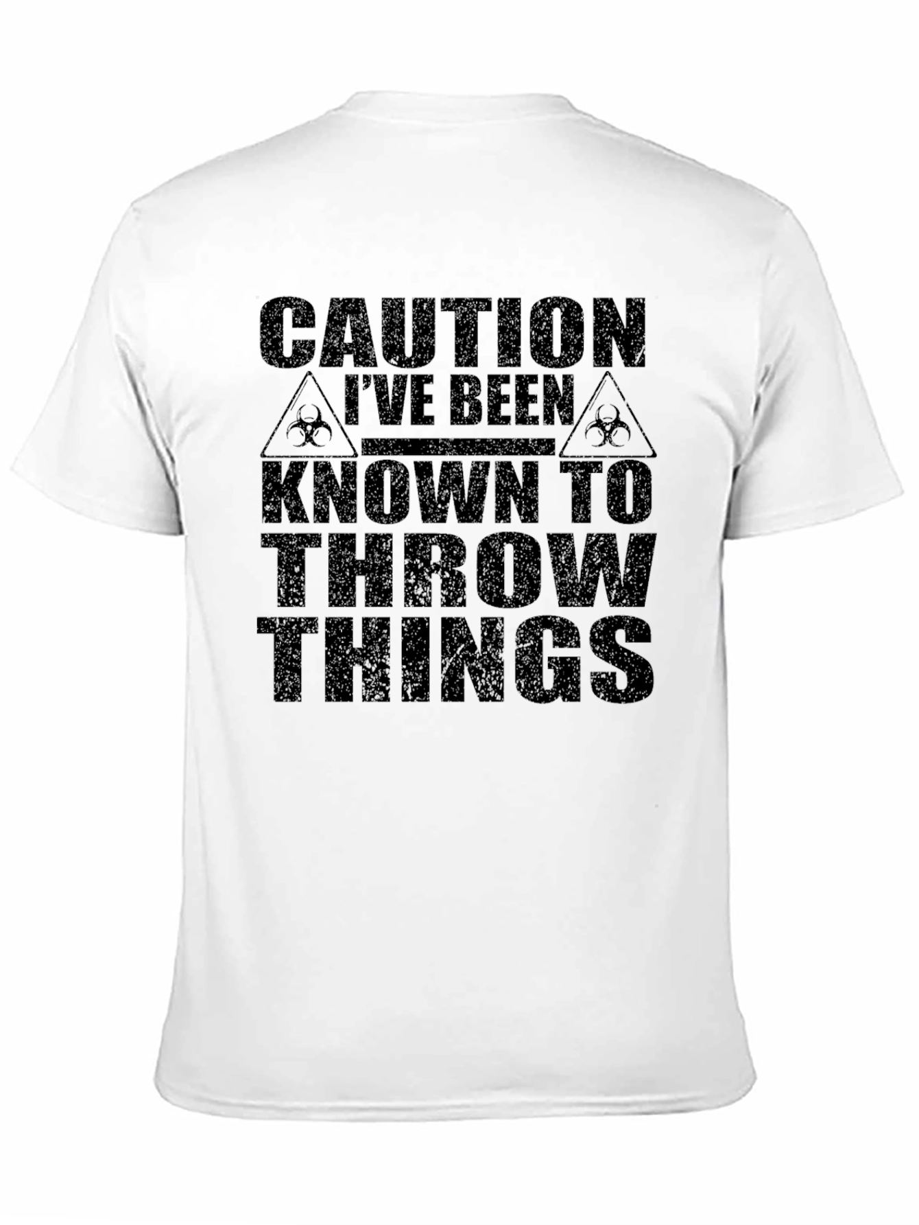 Caution Throw Things Graphic Tee - Humor T-Shirt
