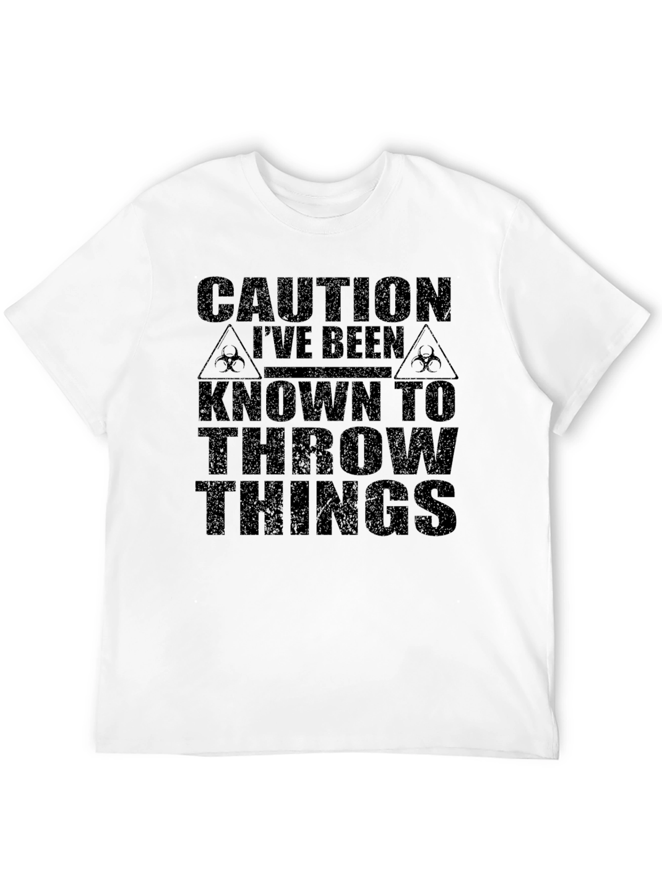 Caution Throw Things Graphic Tee - Humor T-Shirt