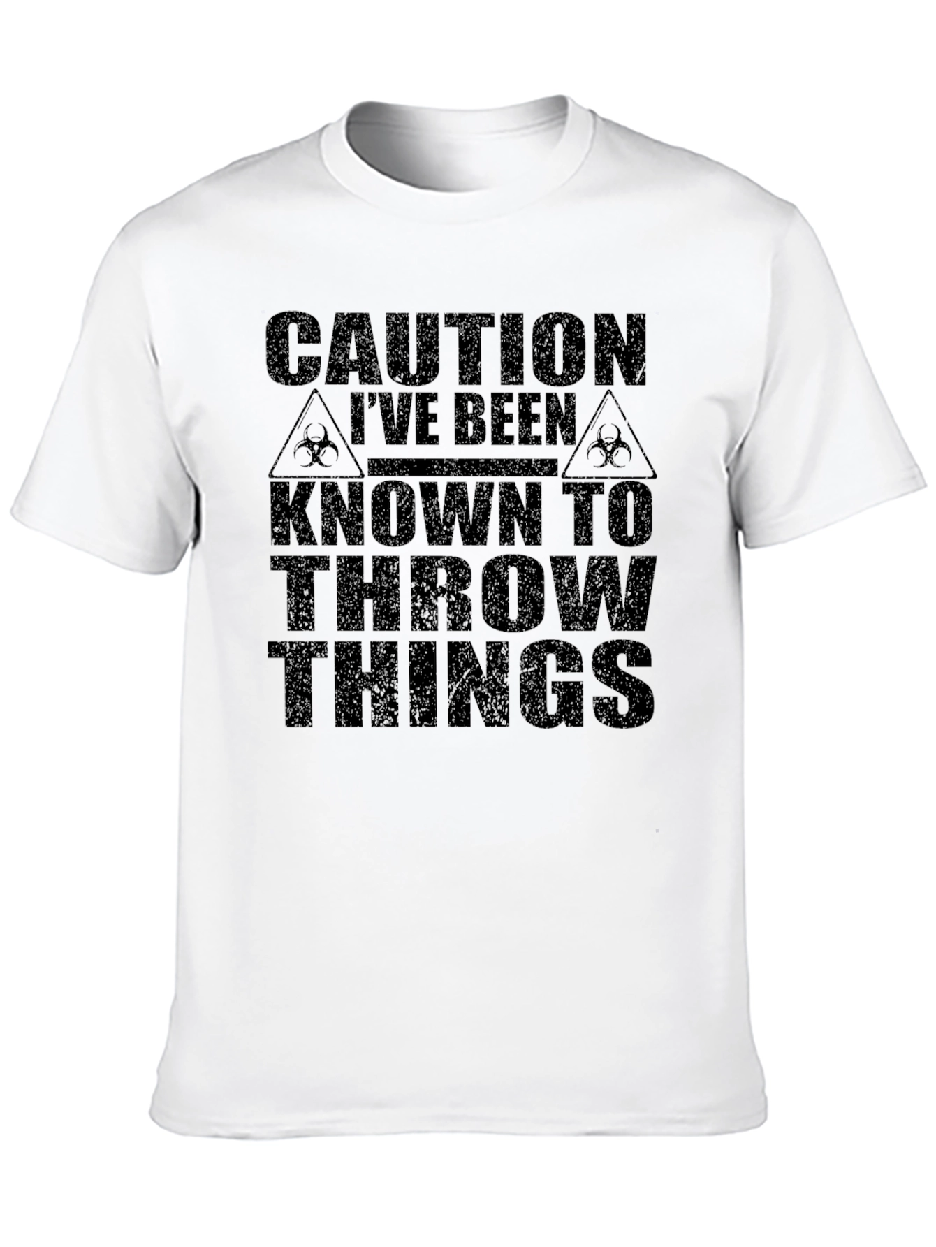 Caution Throw Things Graphic Tee - Humor T-Shirt