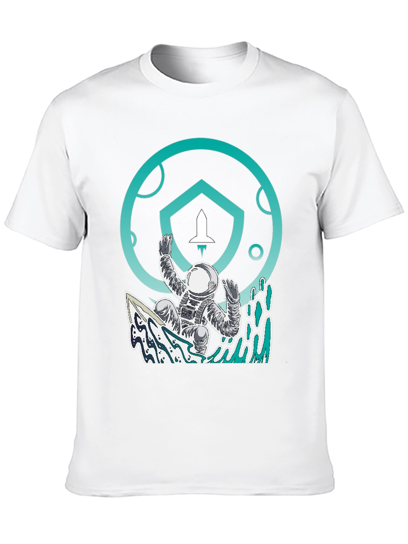Astronaut Surfing T-Shirt - Space Adventure Tee