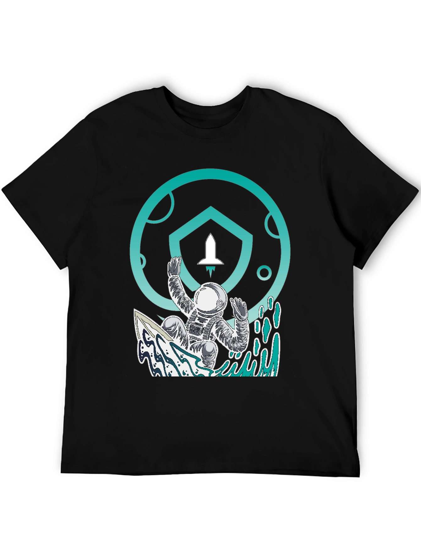 Astronaut Surfing T-Shirt - Space Adventure Tee
