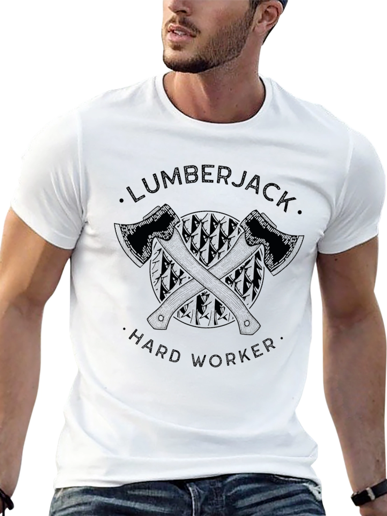 Lumberjack Hard Worker Black T-Shirt