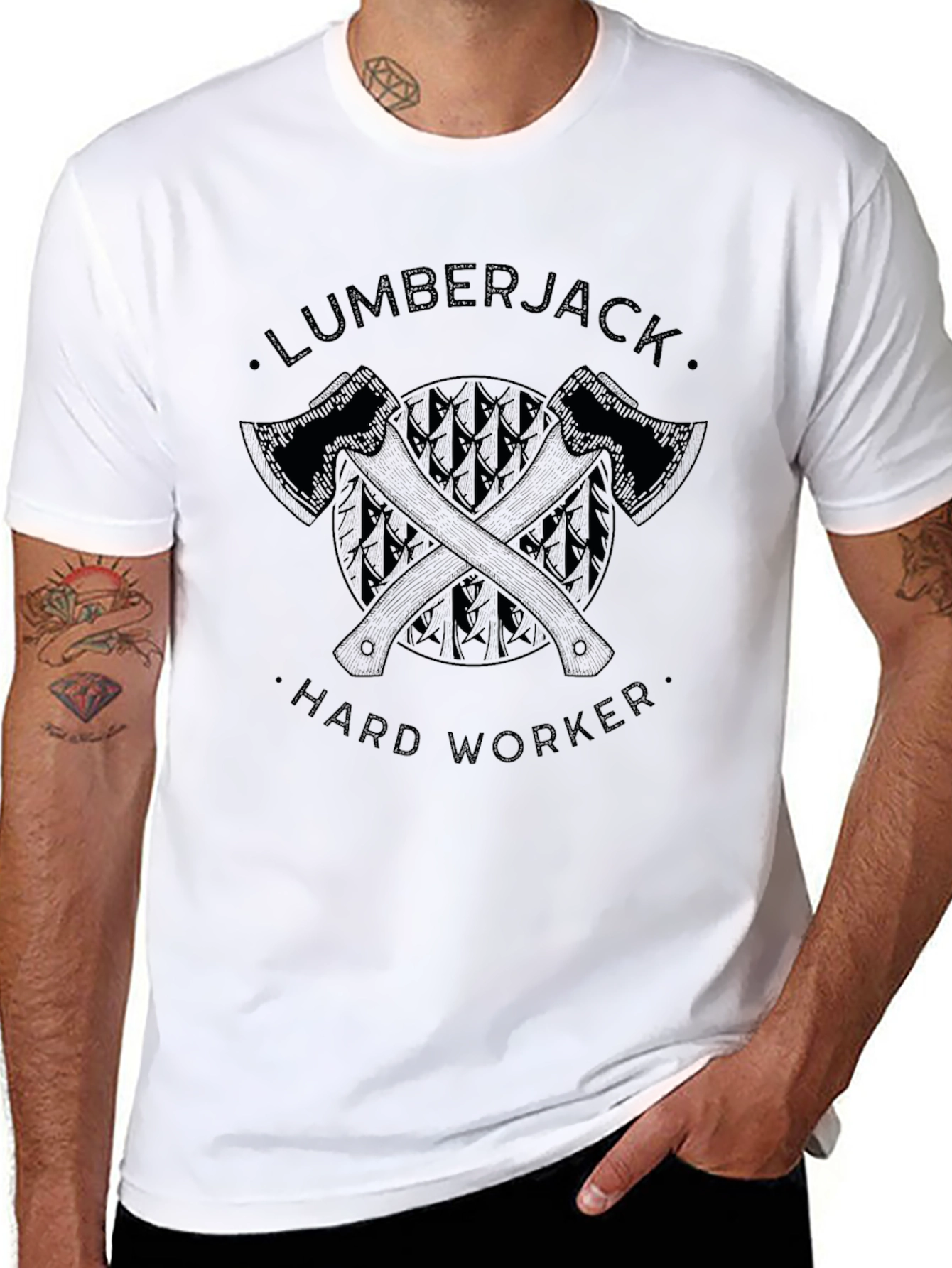 Lumberjack Hard Worker Black T-Shirt