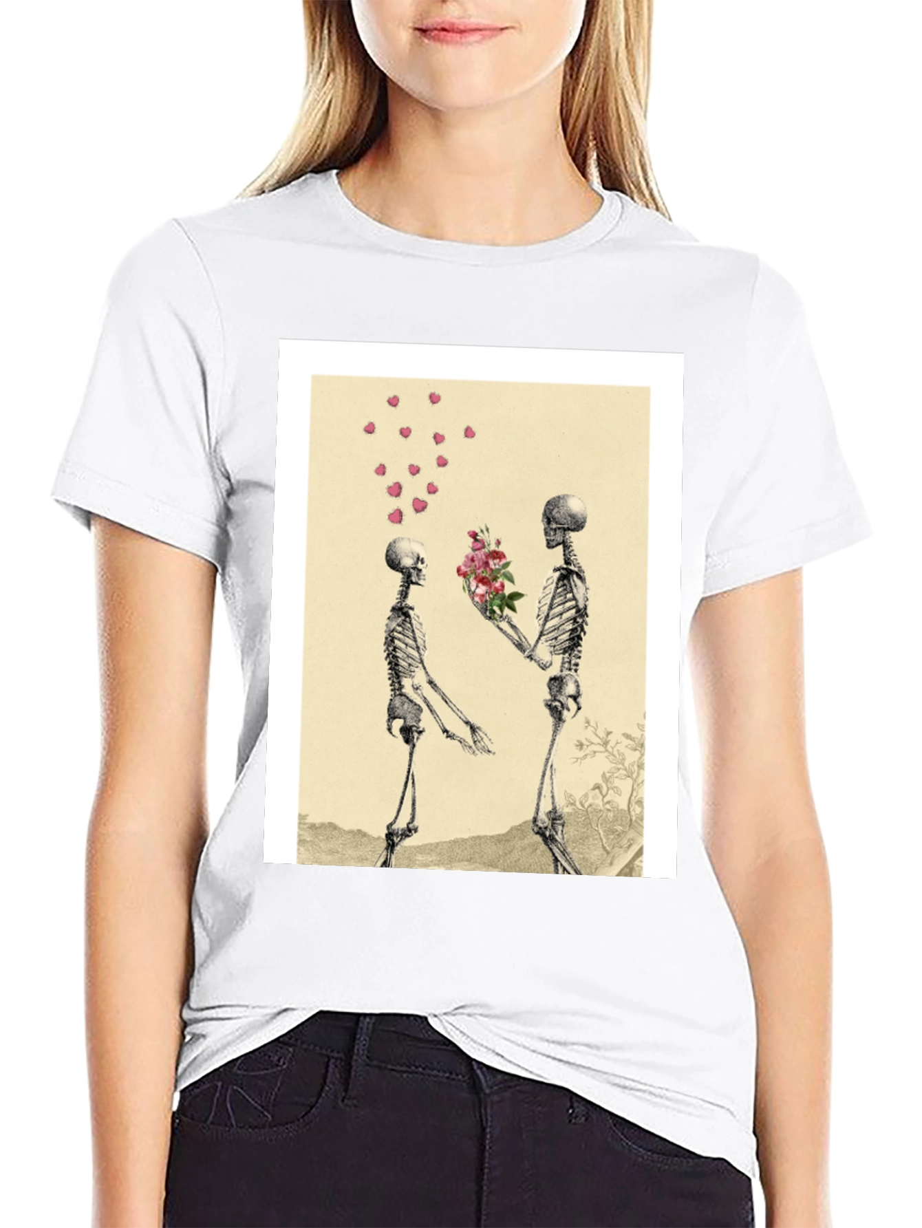 Skeleton Romance Graphic Tee - Black