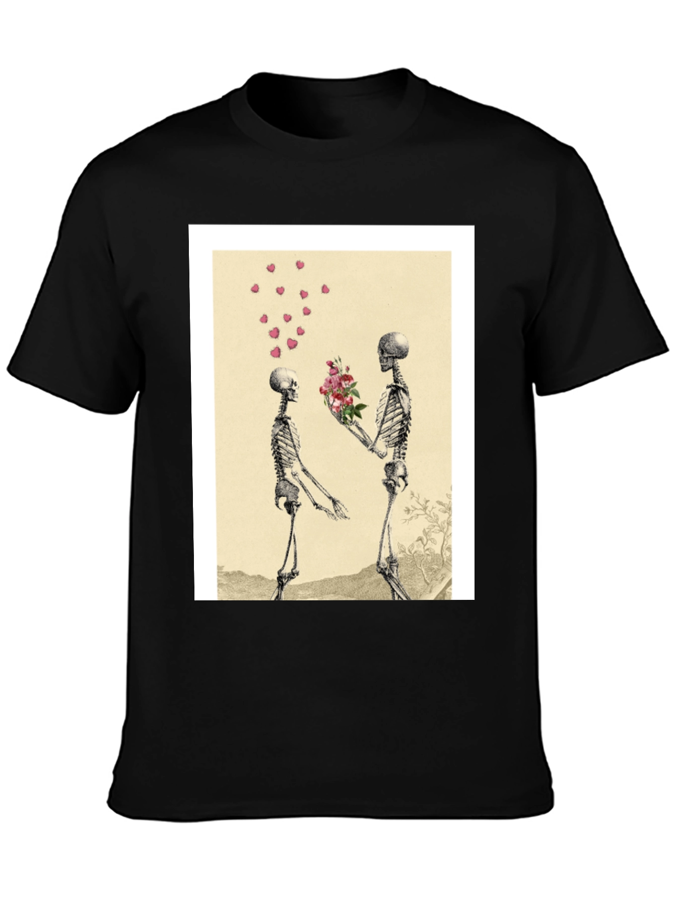 Skeleton Romance Graphic Tee - Black