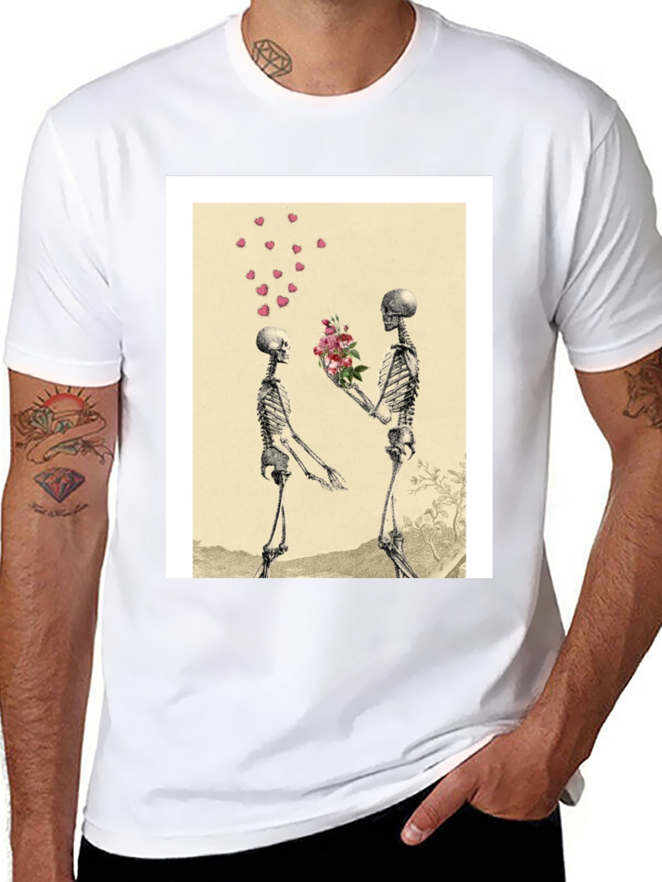 Skeleton Romance Graphic Tee - Black